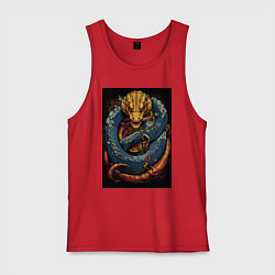 Мужская майка Муай тай синий дракон