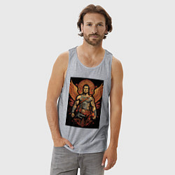 Майка мужская хлопок Боец и крылья, цвет: меланж — фото 2