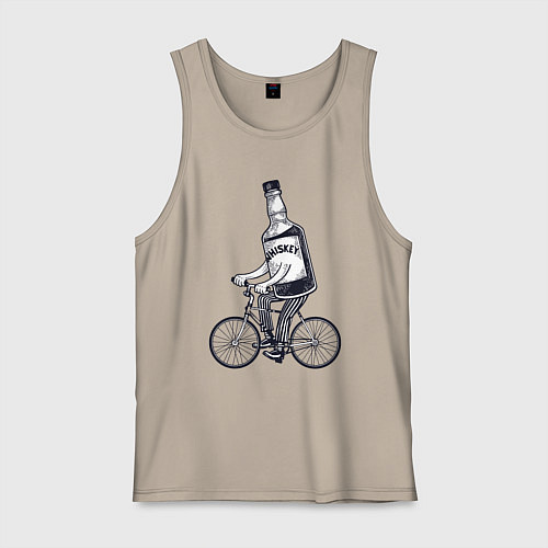 Мужская майка Виски на велике / Миндальный – фото 1