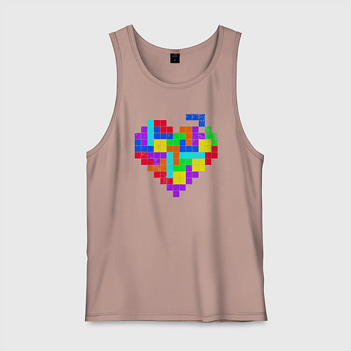 Мужская майка Color tetris / Пыльно-розовый – фото 1