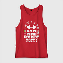 Майка мужская хлопок Время спортзала, цвет: красный