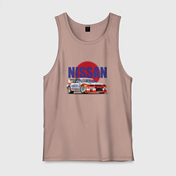 Майка мужская хлопок Nissan Skyline GTR 32, цвет: пыльно-розовый