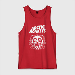 Майка мужская хлопок Arctic Monkeys rock panda, цвет: красный