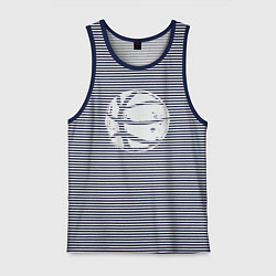 Майка мужская хлопок Basket balls, цвет: синяя тельняшка
