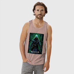 Майка мужская хлопок Assassins creed стиль матрицы, цвет: пыльно-розовый — фото 2