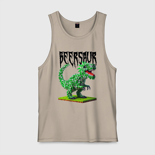 Мужская майка Beerzaur - meme ai art / Миндальный – фото 1