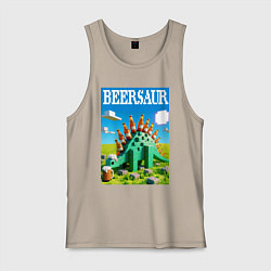 Мужская майка Пивозавр в стиле Майнкрафт - нейросеть