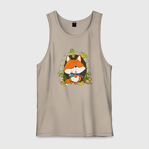 Мужская майка Прелестная лисичка / Миндальный – фото 1