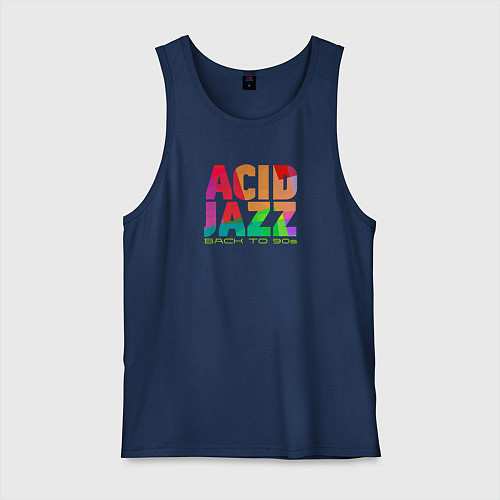 Мужская майка Acid jazz colorful / Тёмно-синий – фото 1