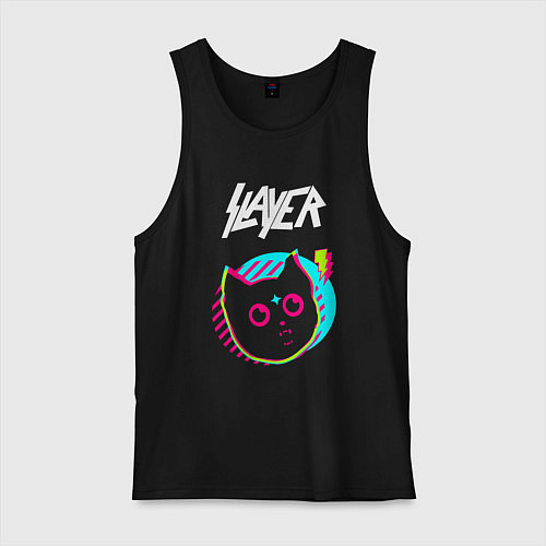 Мужская майка Slayer rock star cat / Черный – фото 1