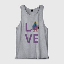 Майка мужская хлопок Любовь к голубям, цвет: меланж