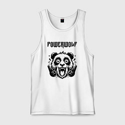 Майка мужская хлопок Powerwolf - rock panda, цвет: белый