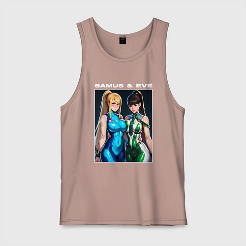 Мужская майка Самус Аран и Ева / Пыльно-розовый – фото 1