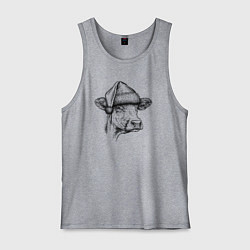 Мужская майка Новогодняя Буренка