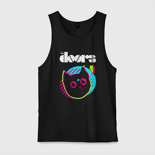 Мужская майка The Doors rock star cat / Черный – фото 1