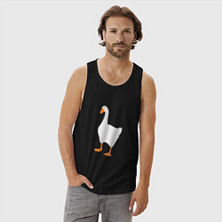 Майка мужская хлопок Untitled goose game honk, цвет: черный — фото 2
