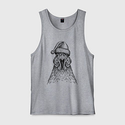 Мужская майка Петух в новогодней шапке