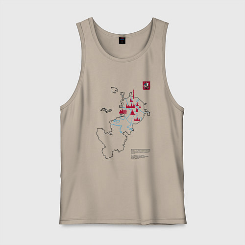 Мужская майка Карта туристических мест Москвы / Миндальный – фото 1