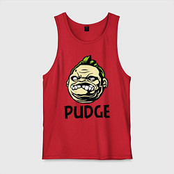 Майка мужская хлопок Pudge Face, цвет: красный