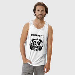 Майка мужская хлопок Megadeth - rock panda, цвет: белый — фото 2