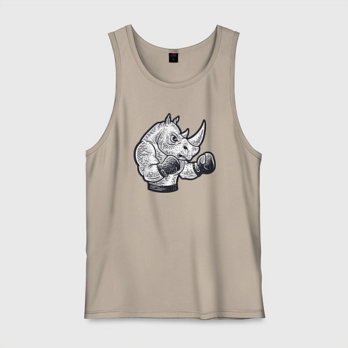 Мужская майка Носорог боксёр / Миндальный – фото 1