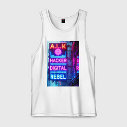 Мужская майка Ai hacker digital rebel - neon glow