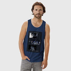 Майка мужская хлопок Глаза бога войны, цвет: тёмно-синий — фото 2