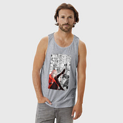 Майка мужская хлопок Зеро Ту коллаж, цвет: меланж — фото 2