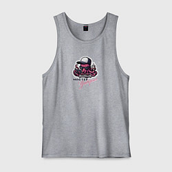 Мужская майка Учёный осьминог с компьютером и кофе