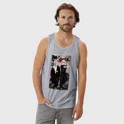 Майка мужская хлопок Мандзиро Сано, цвет: меланж — фото 2