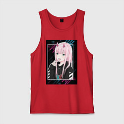 Майка мужская хлопок Zero Two is darling, цвет: красный