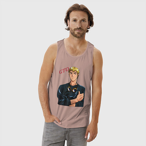 Мужская майка Эйкити Онидзука учитель / Пыльно-розовый – фото 3