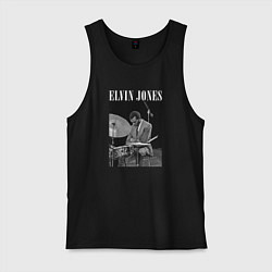 Майка мужская хлопок Elvin Jones великий джазовый барабанщик, цвет: черный