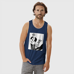 Майка мужская хлопок Эйкити Онидзука учитель, цвет: тёмно-синий — фото 2