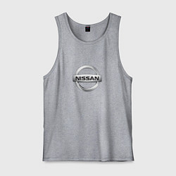 Майка мужская хлопок Nissan logo, цвет: меланж