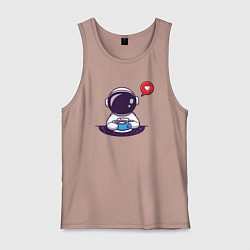 Майка мужская хлопок Космический кофе, цвет: пыльно-розовый