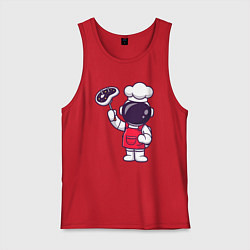 Майка мужская хлопок Повар космонавт, цвет: красный