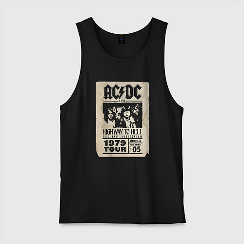 Мужская майка ACDC винтажный постер / Черный – фото 1