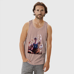 Майка мужская хлопок Повесть о конце света Будда, цвет: пыльно-розовый — фото 2