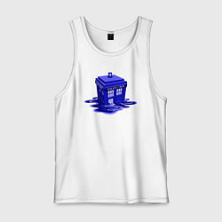 Майка мужская хлопок Tardis ink, цвет: белый