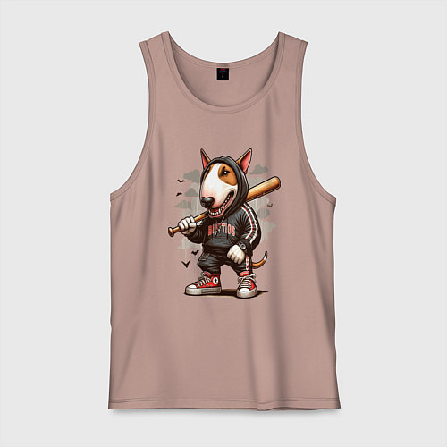 Мужская майка Bully with a baseball bat - ai art fantasy / Пыльно-розовый – фото 1