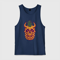 Майка мужская хлопок Ананасовый черепок, цвет: тёмно-синий