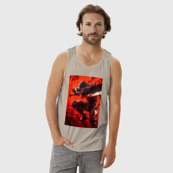 Майка мужская хлопок Берсерк Гатс Чёрный мечник проклятый, цвет: миндальный — фото 2