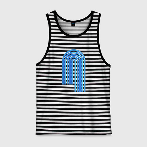 Мужская майка Голубой орнамент / Черная тельняшка – фото 1