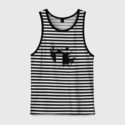 Майка мужская хлопок Tardis splash, цвет: черная тельняшка