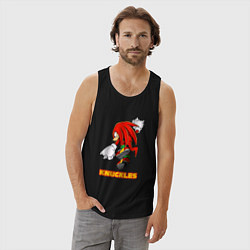 Майка мужская хлопок Knuckles ехидна из соника, цвет: черный — фото 2