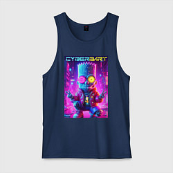 Мужская майка Cyber Bart in metropolis - neon glow