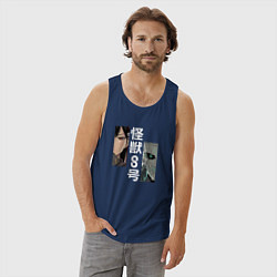 Майка мужская хлопок Kaiju No8, цвет: тёмно-синий — фото 2