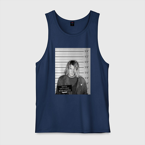 Мужская майка Курт Кобейн арестован / Тёмно-синий – фото 1