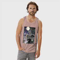 Майка мужская хлопок Кайдзю номер восемь Рэно Итикава, цвет: пыльно-розовый — фото 2